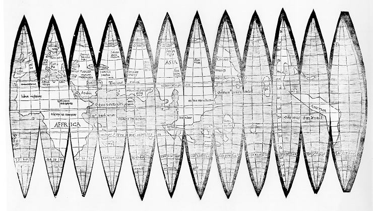 La premi&egrave;re carte portant le nom "America".